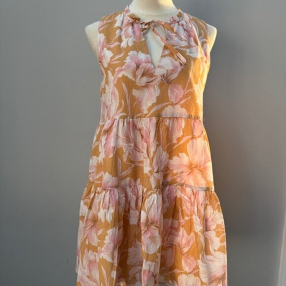 NWT Steve Madden Disposition Tiered Sundress in Golden Glow - Picture 1 of 13